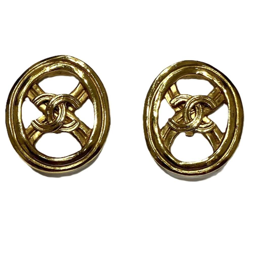 Chanel Cc Logo Clip-On Earrings Gold- #312565C65B